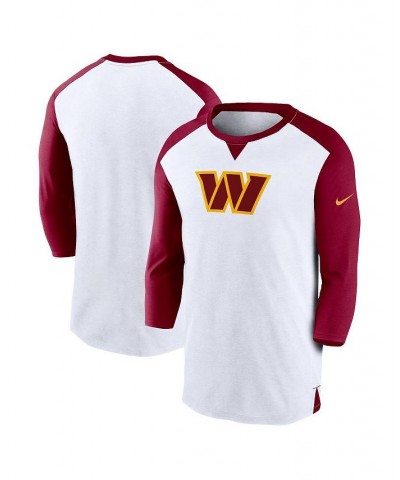 Men's White, Burgundy Washington Commanders Rewind 3/4-Sleeve T-shirt $31.89 T-Shirts