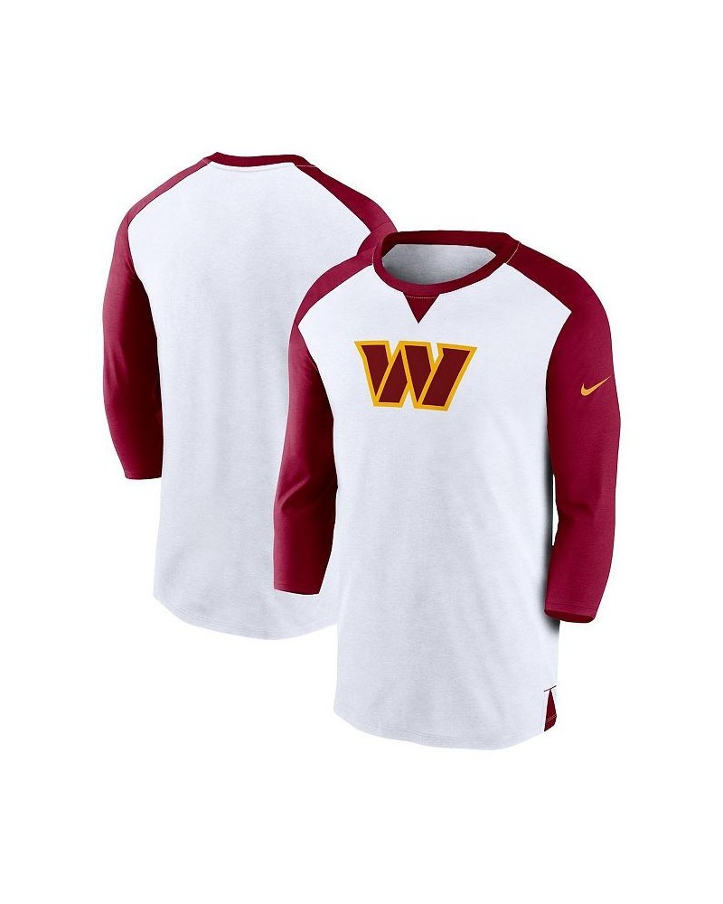 Men's White, Burgundy Washington Commanders Rewind 3/4-Sleeve T-shirt $31.89 T-Shirts