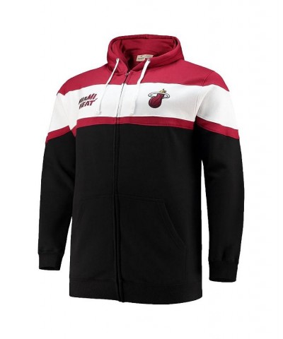 Men's Red, Black Miami Heat Big and Tall Colorblock Wordmark Tripod Full-Zip Hoodie $33.63 Sweatshirt