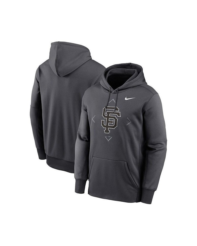 Men's Anthracite San Francisco Giants Bracket Icon Performance Pullover Hoodie $43.20 Sweatshirt