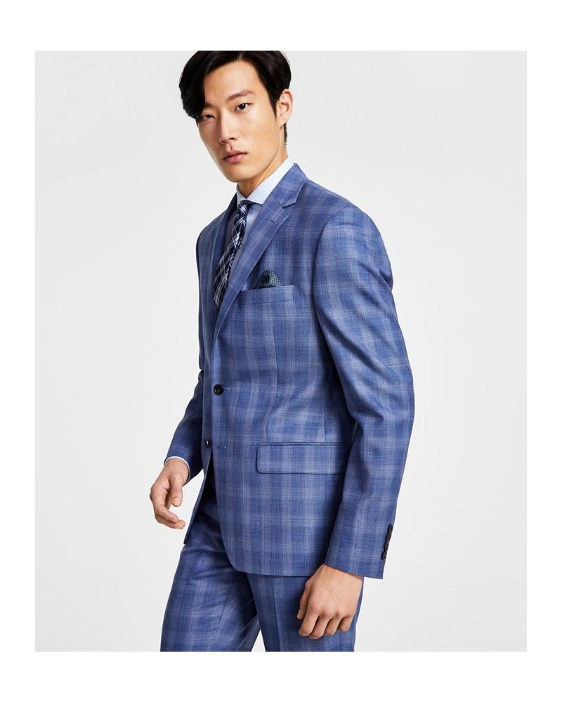 Men's Classic-Fit UltraFlex Stretch Plaid Suit Jacket Multi $90.65 Suits