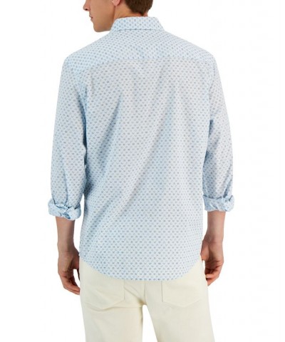 Men's Ramal Geometric-Print Shirt Blue $17.64 Shirts