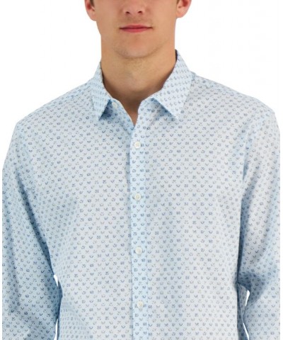 Men's Ramal Geometric-Print Shirt Blue $17.64 Shirts