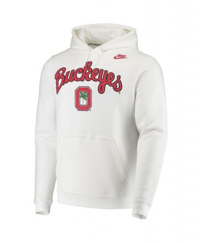 Men's White Ohio State Buckeyes Script Vintage-Like School Logo Pullover Hoodie $38.25 Sweatshirt