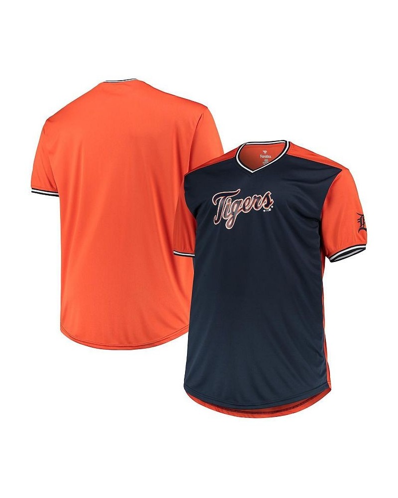 Men's Navy, Orange Detroit Tigers Solid V-Neck T-shirt $28.70 T-Shirts