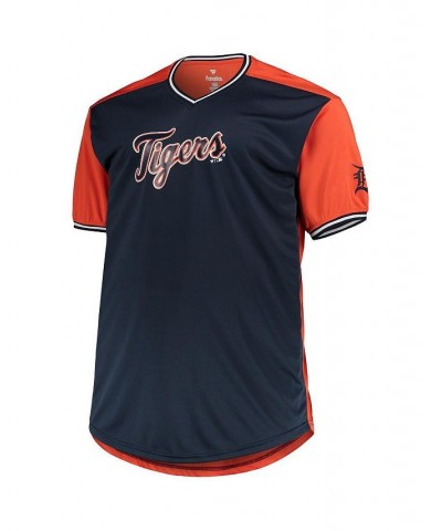 Men's Navy, Orange Detroit Tigers Solid V-Neck T-shirt $28.70 T-Shirts