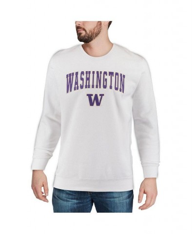 Men's White Washington Huskies Arch & Logo Crew Neck Sweatshirt $28.80 Sweatshirt