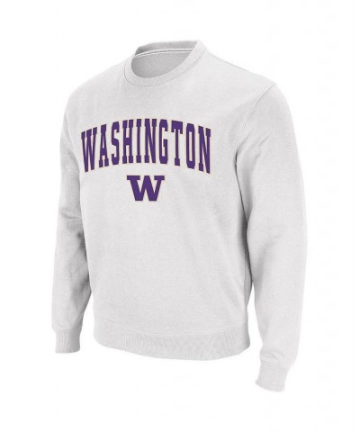 Men's White Washington Huskies Arch & Logo Crew Neck Sweatshirt $28.80 Sweatshirt