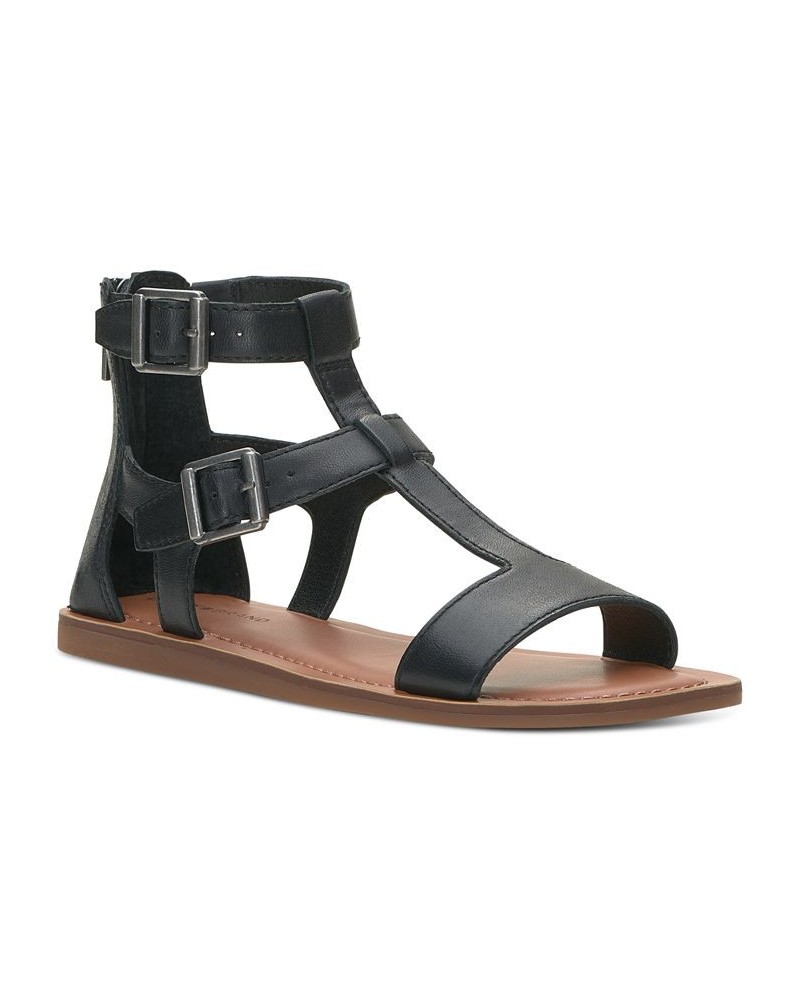 Women's Brelin Gladiator Flat Sandals Black $46.28 Shoes