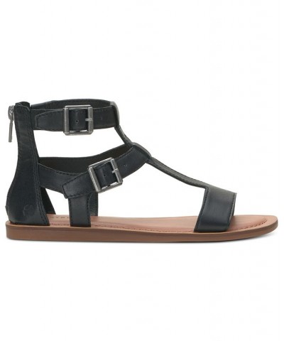 Women's Brelin Gladiator Flat Sandals Black $46.28 Shoes