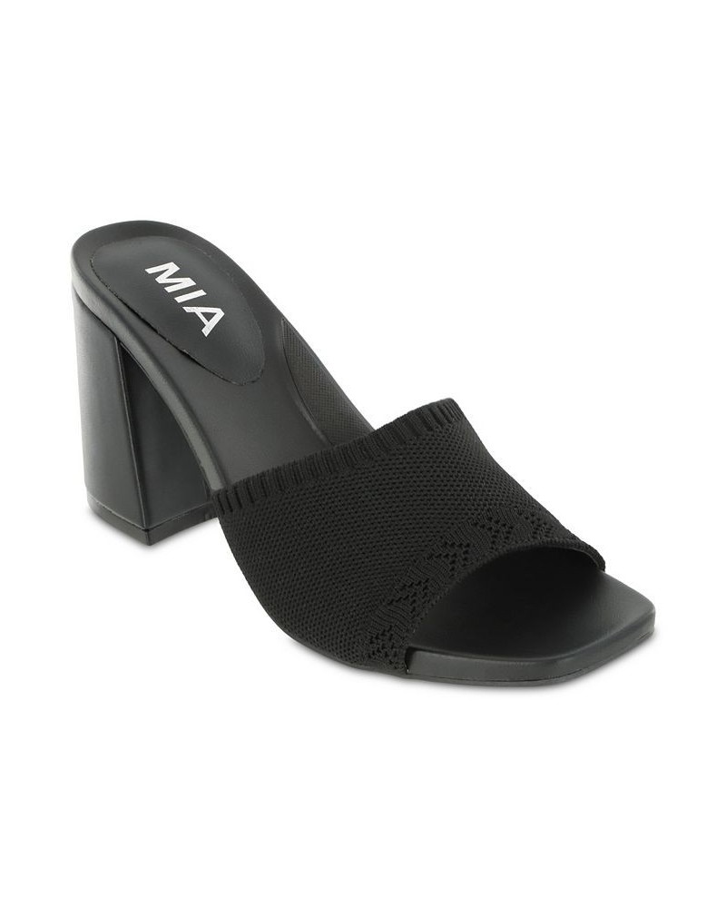 Women's Karon Square Toe Sandal Black $32.80 Shoes