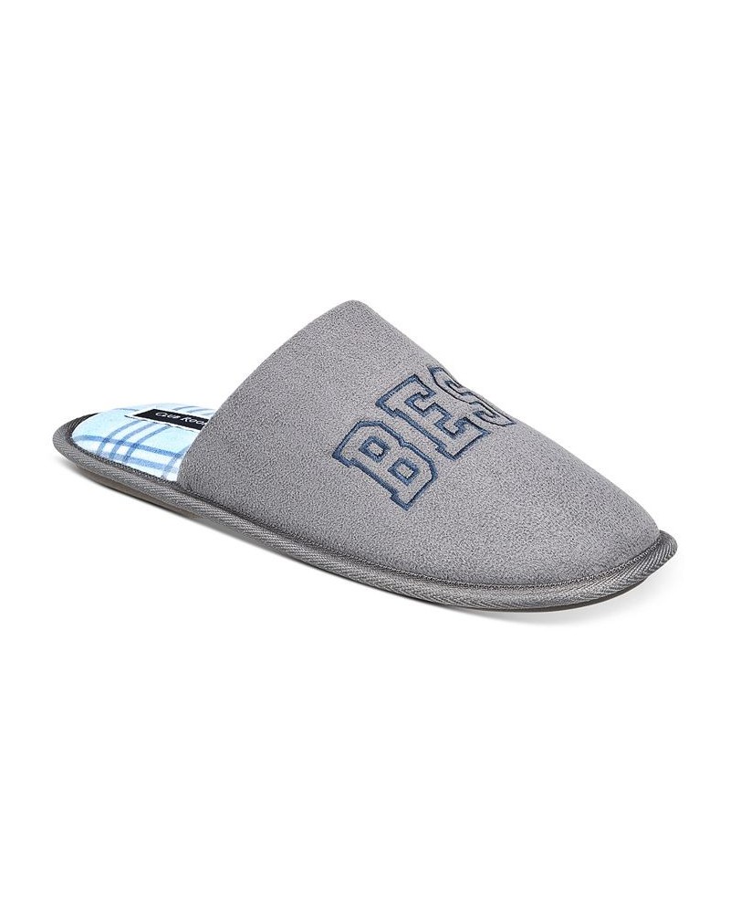 Men's Best Dad Embroidered Slippers Gray $11.48 Shoes