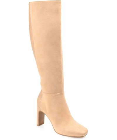 Women's Elisabeth Wide Calf Tall Boots Nude $39.00 Shoes