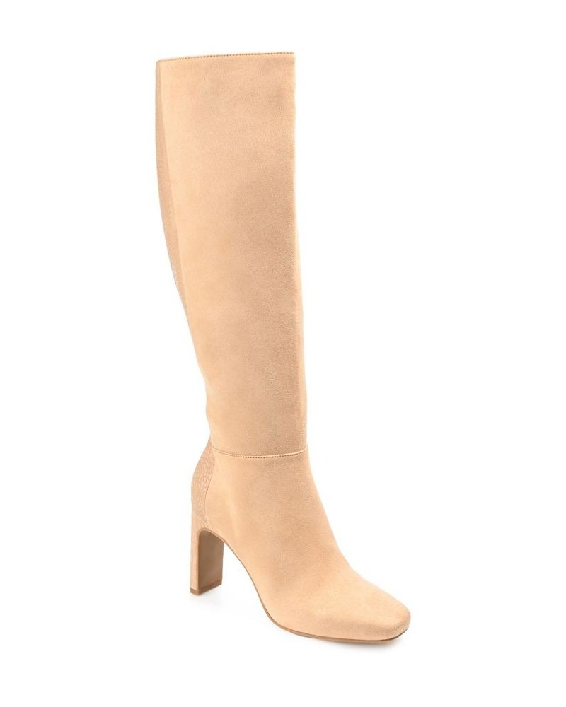 Women's Elisabeth Wide Calf Tall Boots Nude $39.00 Shoes