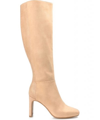 Women's Elisabeth Wide Calf Tall Boots Nude $39.00 Shoes