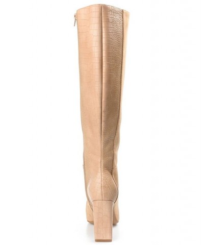 Women's Elisabeth Wide Calf Tall Boots Nude $39.00 Shoes