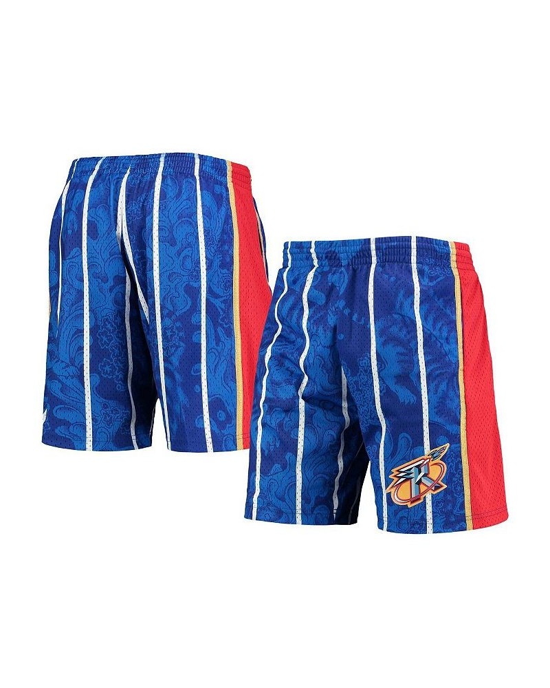 Men's Blue Houston Rockets Hardwood Classics Lunar New Year Swingman Shorts $35.02 Shorts