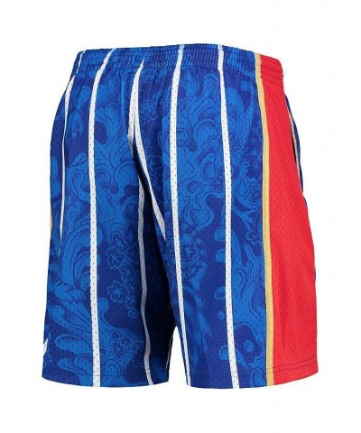 Men's Blue Houston Rockets Hardwood Classics Lunar New Year Swingman Shorts $35.02 Shorts