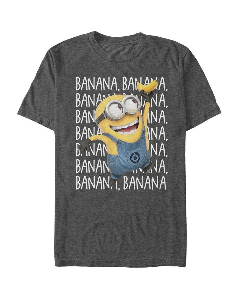 Minions Illumination Men's Despicable Me Bananas Short Sleeve T-Shirt Gray $19.94 T-Shirts