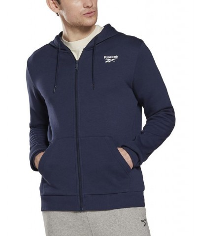 Men's Identity Chest Logo Zipper Fleece Hoodie Blue $23.65 Sweatshirt