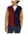 Men's Monogram Color Block Cardigan Sweater Blue $43.62 Sweaters