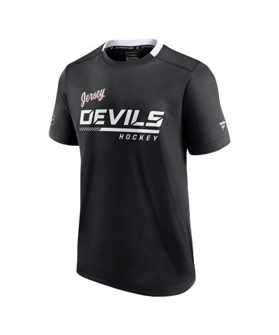 Men's Branded Black New Jersey Devils Authentic Pro Alternate Logo Locker Room Performance T-shirt $18.80 T-Shirts