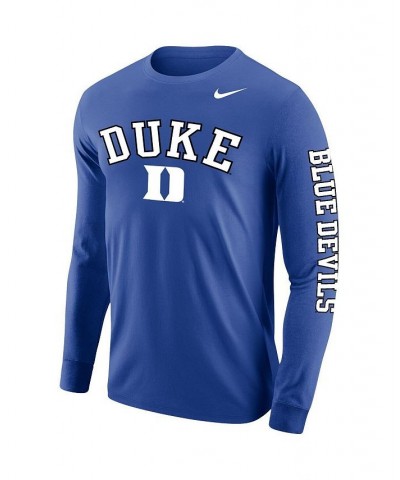 Men's Royal Duke Blue Devils Arch and Logo Two-Hit Long Sleeve T-shirt $29.14 T-Shirts