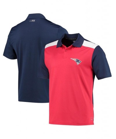 Men's Red, Navy New England Patriots Challenge Color Block Performance Polo Shirt $26.00 Polo Shirts
