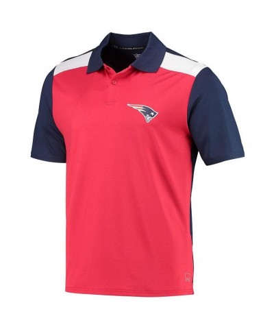 Men's Red, Navy New England Patriots Challenge Color Block Performance Polo Shirt $26.00 Polo Shirts