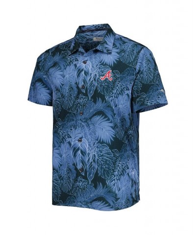 Men's Blue Atlanta Braves Bahama Coast Luminescent Fronds IslandZone Button-Up Camp Shirt $47.20 Shirts