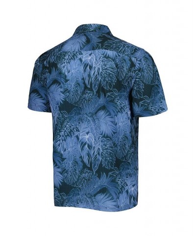 Men's Blue Atlanta Braves Bahama Coast Luminescent Fronds IslandZone Button-Up Camp Shirt $47.20 Shirts