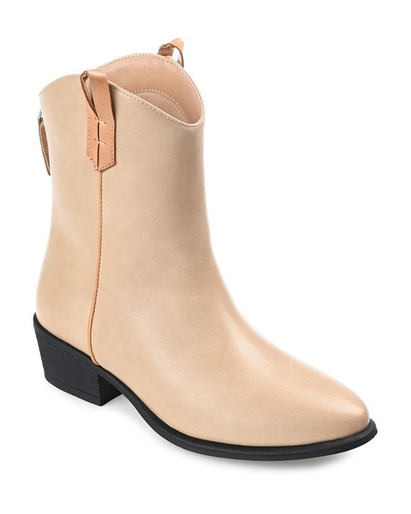 Women's Novva Western Booties Tan/Beige $54.00 Shoes