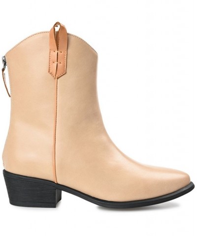 Women's Novva Western Booties Tan/Beige $54.00 Shoes