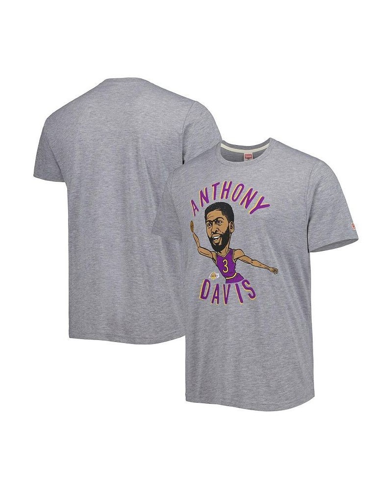 Men's Anthony Davis Gray Los Angeles Lakers Caricature Tri-Blend T-shirt $19.75 T-Shirts