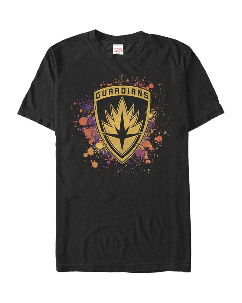 Marvel Men's Guardians of the Galaxy Splatter Spider Shield Short Sleeve T-Shirt Black $18.89 T-Shirts