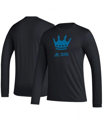 Men's Black Charlotte FC Icon Long Sleeve T-shirt $22.00 T-Shirts