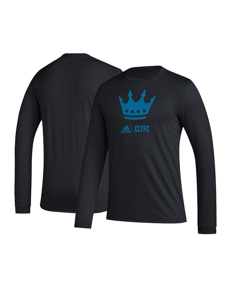 Men's Black Charlotte FC Icon Long Sleeve T-shirt $22.00 T-Shirts