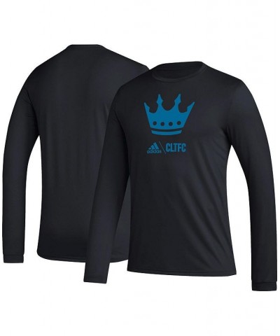 Men's Black Charlotte FC Icon Long Sleeve T-shirt $22.00 T-Shirts