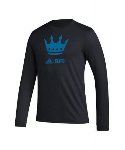 Men's Black Charlotte FC Icon Long Sleeve T-shirt $22.00 T-Shirts