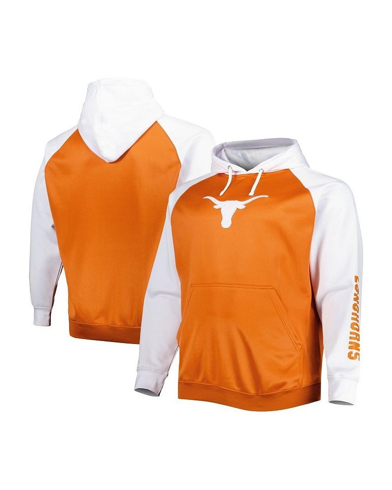 Men's Texas Orange Texas Longhorns Big and Tall Raglan Fleece Pullover Hoodie $36.00 Sweatshirt