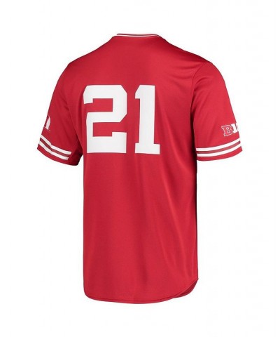 Men's Scarlet Nebraska Huskers Replica V-Neck Baseball Jersey $28.70 Jersey