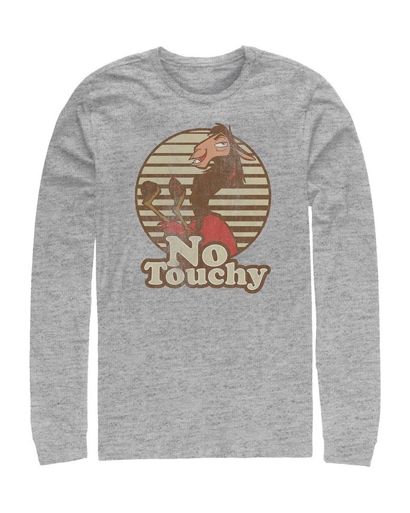 Disney Men's Emperor's New Groove Kuzco Llama No Touchy, Long Sleeve T-Shirt Gray $17.60 T-Shirts