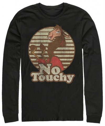 Disney Men's Emperor's New Groove Kuzco Llama No Touchy, Long Sleeve T-Shirt Gray $17.60 T-Shirts