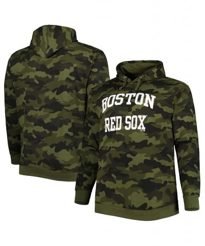 Men's Big and Tall Camo Boston Red Sox Allover Print Pullover Hoodie $39.95 Sweatshirt