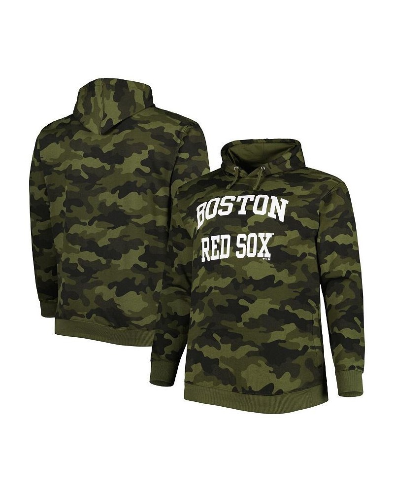 Men's Big and Tall Camo Boston Red Sox Allover Print Pullover Hoodie $39.95 Sweatshirt