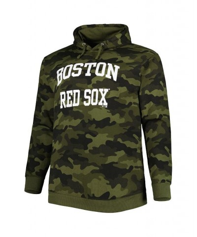 Men's Big and Tall Camo Boston Red Sox Allover Print Pullover Hoodie $39.95 Sweatshirt