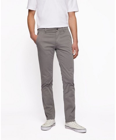 BOSS Men's Slim-Fit Trousers Gray $74.26 Pants