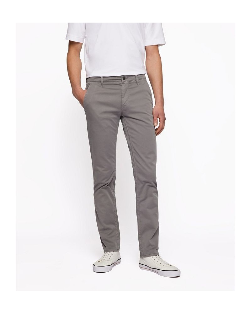 BOSS Men's Slim-Fit Trousers Gray $74.26 Pants