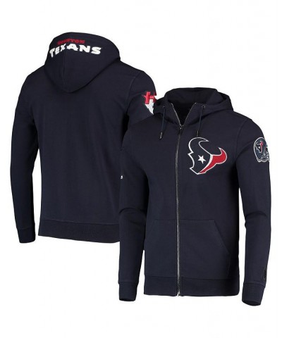 Men's Navy Houston Texans 4-Hit Full-Zip Hoodie $48.10 Sweatshirt
