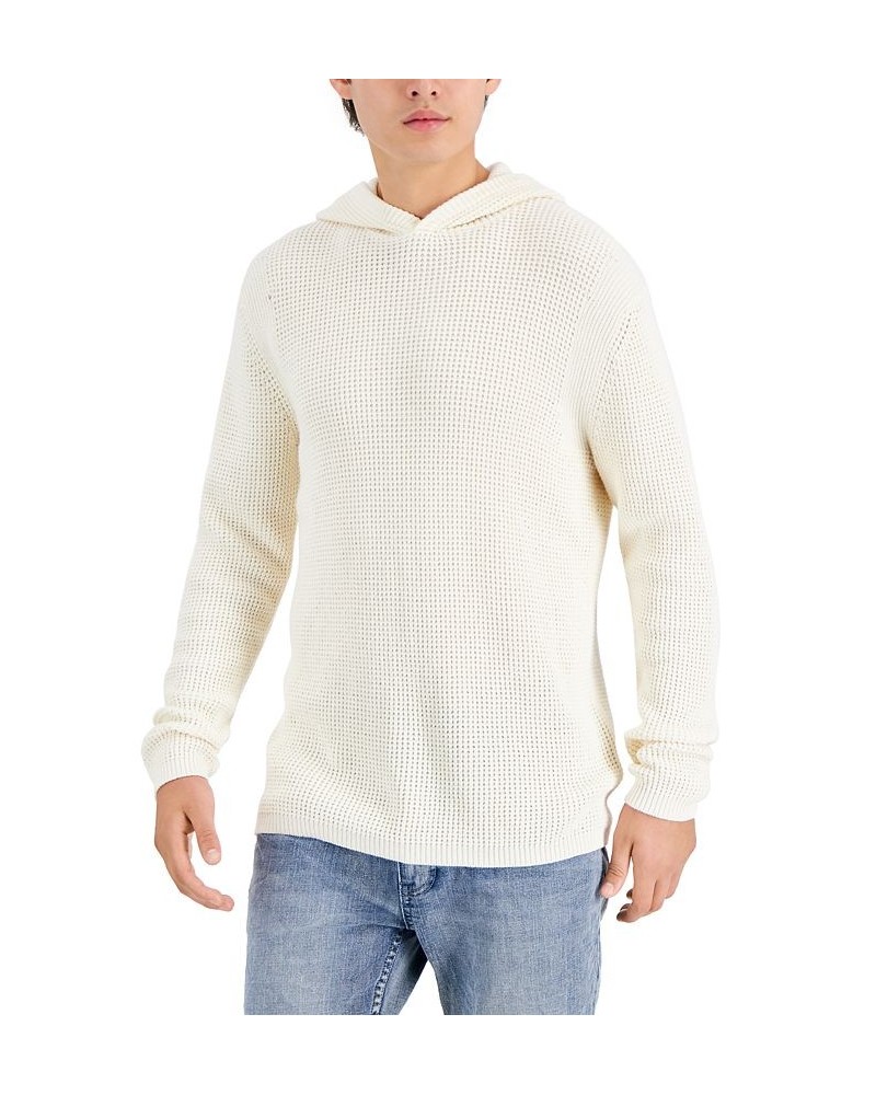 Men's Acid Wash Hooded Sweater White $17.73 Sweatshirt